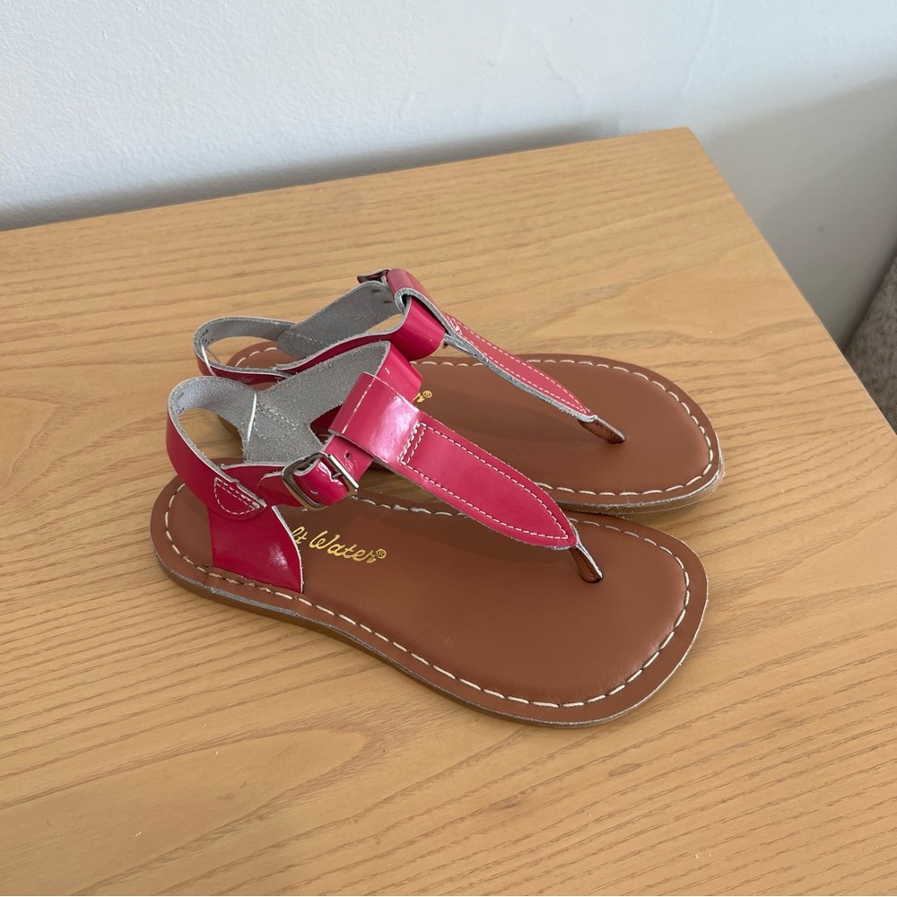Saltwater NEW Children's Pink T-Strap Sandals Leather Patent Pink